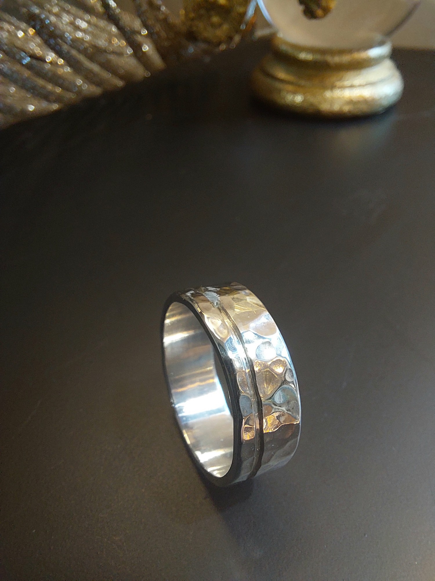 Bague en argent martelé Bague en argent martelé